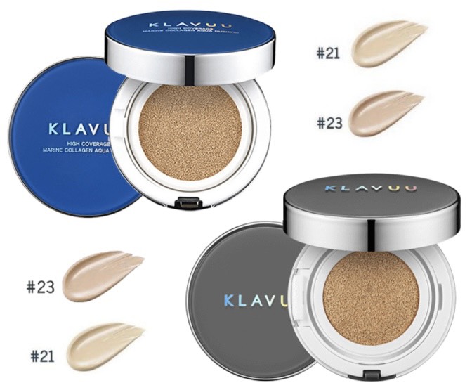 Phấn nước Klavuu Cushion màu xám dành cho da dầu , màu xanh dành cho da khô SPF 50 PA+